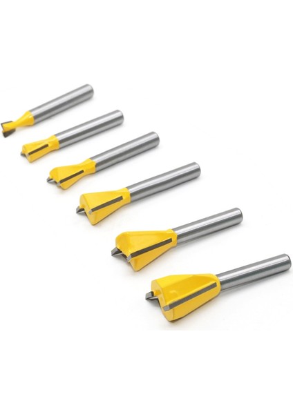 6 Adet 6mm Shank Kırlangıç Ortak Freze Uçları Seti 14 Derece Ağaç Işleme Gravür Ucu Freze Ahşap Için fırsatları