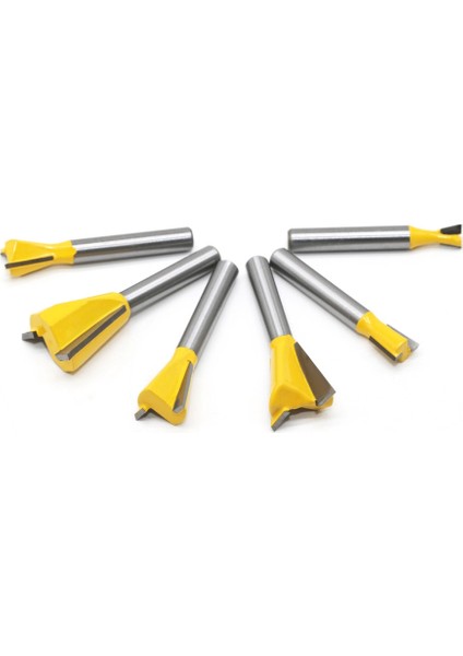 6 Adet 6mm Shank Kırlangıç Ortak Freze Uçları Seti 14 Derece Ağaç Işleme Gravür Ucu Freze Ahşap Için indirimleri