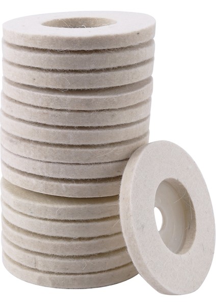 15 Adet 100mm Keçe Parlatma Diski - Beyaz (Yurt Dışından)