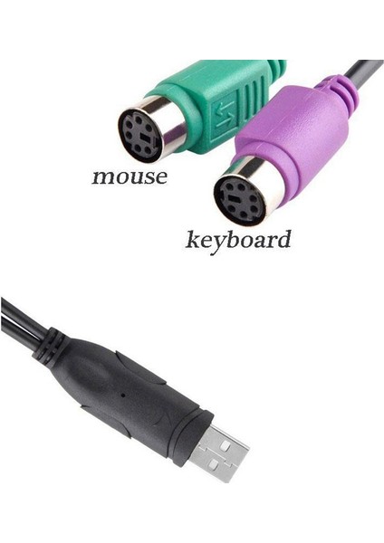 2 Adet Ps2 USB Adaptör Kablosu Çift Ps2 Kadın USB Erkek Dönüştürücü Adaptör Pc Laptop Mouse Için Anahtarlı indirimleri