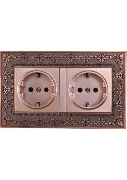 Çift Ab Standart Güç Soketi Kabartma Retro Panel Elektrik Çıkışı Duvar Şarj Cihazı Çıkış Soketi Şarj Eu Fişi