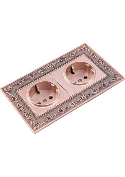 Çift Ab Standart Güç Soketi Kabartma Retro Panel Elektrik Çıkışı Duvar Şarj Cihazı Çıkış Soketi Şarj Eu Fişi