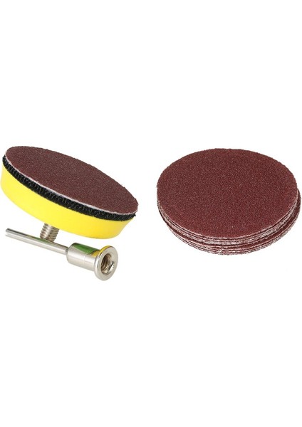 60 Adet Zımpara Kağıdı Zımpara Diski, 50MM Parlatma Pedi Adaptörlü, Irmik Taşlama Pedi Kum Kağıdı, Boyut 100, 240, 600, 800, 1000, 2000 Dremel