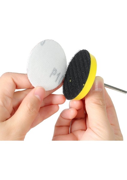 60 Adet Zımpara Kağıdı Zımpara Diski, 50MM Parlatma Pedi Adaptörlü, Irmik Taşlama Pedi Kum Kağıdı, Boyut 100, 240, 600, 800, 1000, 2000 Dremel