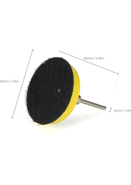 60 Adet Zımpara Kağıdı Zımpara Diski, 50MM Parlatma Pedi Adaptörlü, Irmik Taşlama Pedi Kum Kağıdı, Boyut 100, 240, 600, 800, 1000, 2000 Dremel