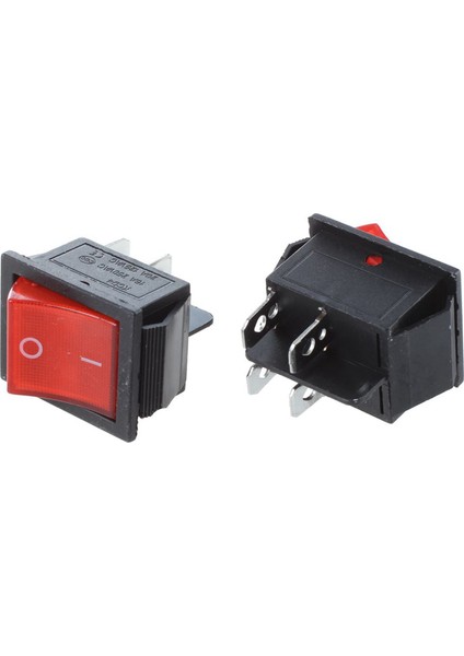 2 Adet Kcd4 Dpst On-Off 4 Pinli Rocker Boat Switch 15A/20A & 3 Adet Red Light 4 Pin Dpst On-Off Snap In Boat Rocker Switch