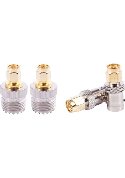 2x Sma Erkek - Uhf Dişi SO239 SO-239 Jumper Fiş Rf Adaptörü PL-259 Aurum ve 2 Adet Sma Erkek - Bnc Dişi Rf Adaptörü
