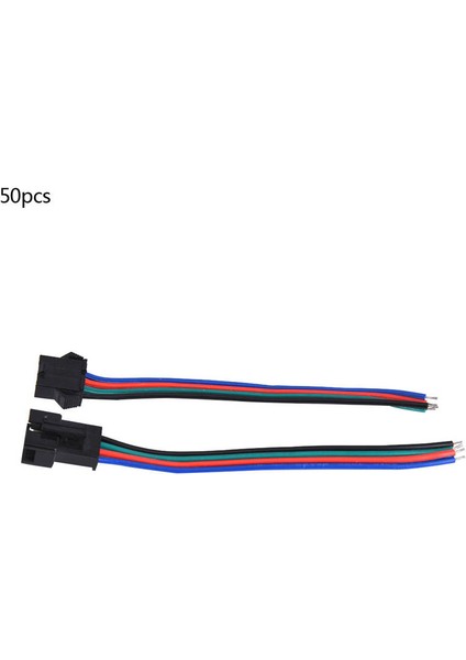 LED Şerit Işık 50 Çift Bağlantı Kablosu Erkek ve Dişi 4 Pinli Kalaylı Bakır Çekirdek 10CM Uzunluk Için fırsatları