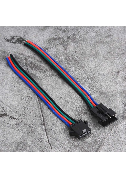 LED Şerit Işık 50 Çift Bağlantı Kablosu Erkek ve Dişi 4 Pinli Kalaylı Bakır Çekirdek 10CM Uzunluk Için indirimleri