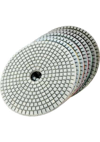 7 Adet 5 Inç/125mm Zımpara Diski Parlatma Pedleri - Gri (Yurt Dışından)