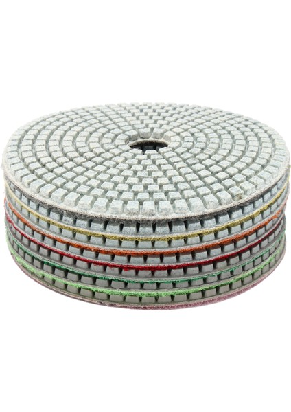 7 Adet 5 Inç/125mm Zımpara Diski Parlatma Pedleri - Gri (Yurt Dışından)