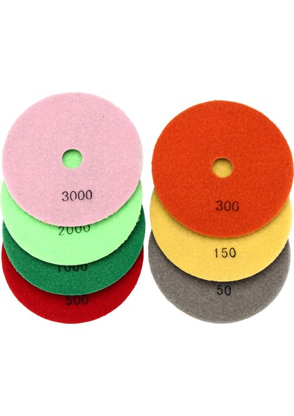 7 Adet 5 Inç/125mm Zımpara Diski Parlatma Pedleri - Gri (Yurt Dışından)