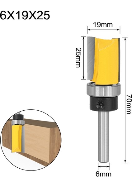 1 4 Şaft Şablonu Trim Menteşe Freze Ucu Düz Uçlu Freze Düzeltici Temizleme Gömme Trim Zıvana Ahşap Freze Seti 1 modelleri