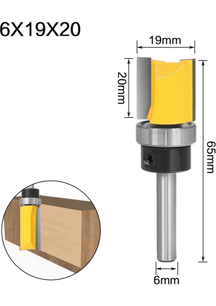 1 4 Şaft Şablonu Trim Menteşe Freze Ucu Düz Uçlu Freze Düzeltici Temizleme Gömme Trim Zıvana Ahşap Freze Seti 1 fırsatları