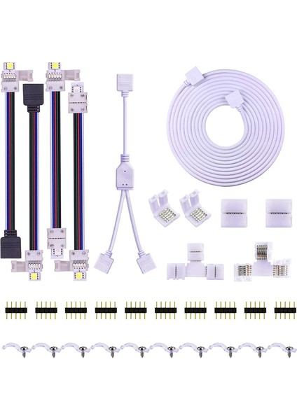 5pın LED Şerit Bağlantı Kiti - 10MM 5050 Rgbw LED Bağlantı Kiti 9.8ft Uzatma Kablosu, Şeritten Şerit Jumper'a Dahildir