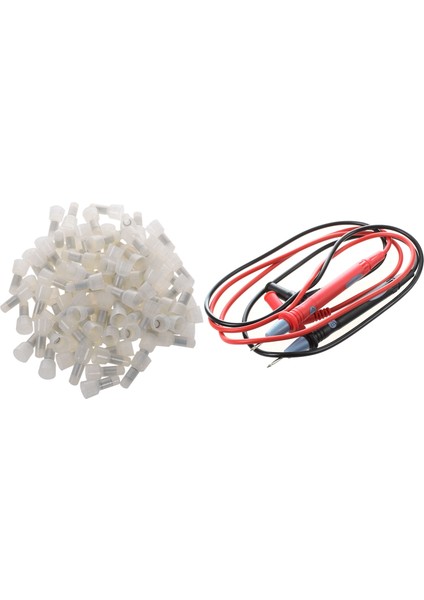100 Adet Naylon Kapalı Uç Kapağı Yalıtımlı Konnektörler Tel Sıkma Terminali 16-14 Awg ve 1 Çift 1000V 20A Multimetre Test Kurşun Probu Değiştirme 1m 3.3ft Uzun