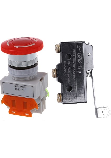 600V 10A Kapatma Anahtarı Acil Durdurma Anahtarı Mikro Anahtarlı Basma Düğmesi Z-15GW2-B