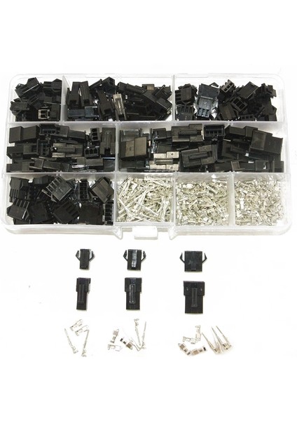 Sm2.54 Kitleri 480 Adet 20 Takım Kutuda Kit 2p 3p 4p 2.54MM Pitch Dişi ve Erkek Başlık Konnektörleri Adaptörü