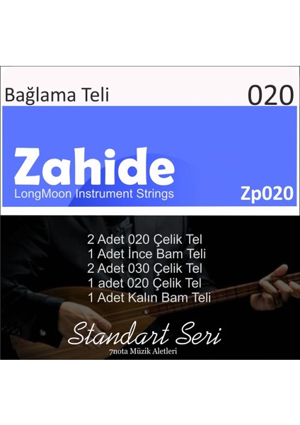 ZP20 Uzun Saz Teli Takım 0.20 Uzun Sap Bağlama Teli ( 2 Adet Mızrap Hedyeli )