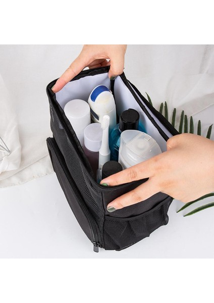 Seyahat Kozmetik Çanta Fermuar Asılı Mesh Kozmetik Tren Kılıfı Kadın Adam Siyah Için (Yurt Dışından) indirimleri