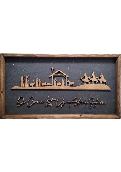 Nativity Sahnesi Duvar Sanatı Noel Dekorasyonu Için Dekoratif Duvar Boyama B (Yurt Dışından)