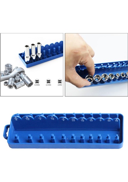 "3/8" 1/2 "soket Tepsi Ray Raf Tutucu Depolama Organizatör Raf Stağı S 1/4 (Yurt Dışından)