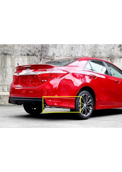 Toyota Corolla Twin Arka Tampon Flap Arka Flap 2013+ P. Black , Abs Plastik