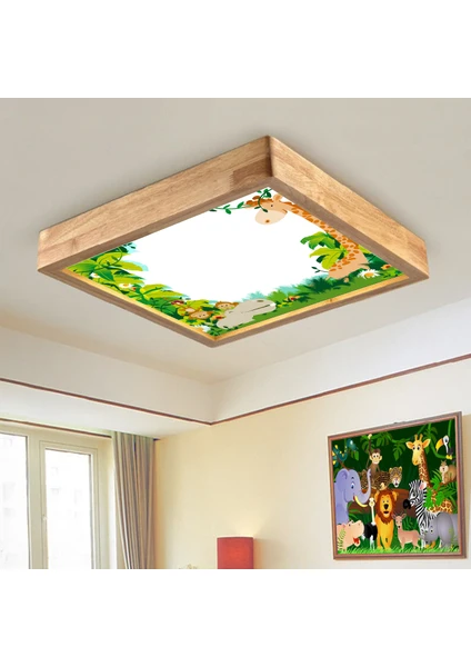 Wood Design World Ahşap Çerçeve Tavan LED Aydınlatma