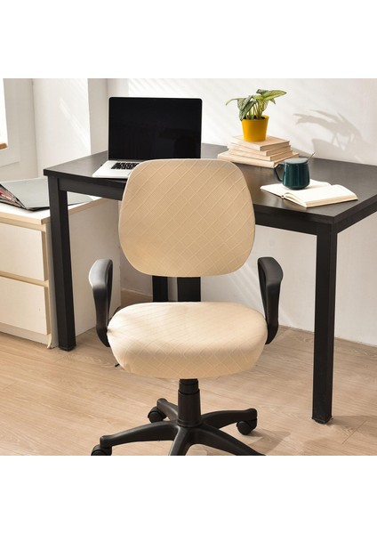 Office Sandalyesi İçin Çıkarması Temizlenmesi Kolay Kılıf - Bej (Yurt Dışından)