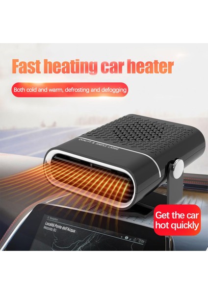 Oto Araba Isıtıcı Hızlı Bir Şekilde Defrost 360 Derece Döner Taban Demristo Otomatik Kurutma 12 V Siyah (Yurt Dışından)