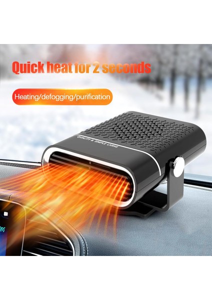 Oto Araba Isıtıcı Hızlı Bir Şekilde Defrost 360 Derece Döner Taban Demristo Otomatik Kurutma 12 V Siyah (Yurt Dışından)