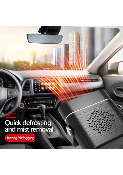 Oto Araba Isıtıcı Hızlı Bir Şekilde Defrost 360 Derece Döner Taban Demristo Otomatik Kurutma 12 V Siyah (Yurt Dışından)