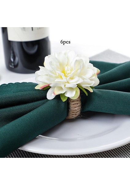 6 Adet Havlu Toka Peçete Yüzük Düğün Festivali Ev Mutfak Dekor Mavi (Yurt Dışından) modelleri