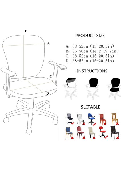 Office Sandalyesi İçin Çıkarması Temizlenmesi Kolay Kılıf - Bej (Yurt Dışından) modelleri