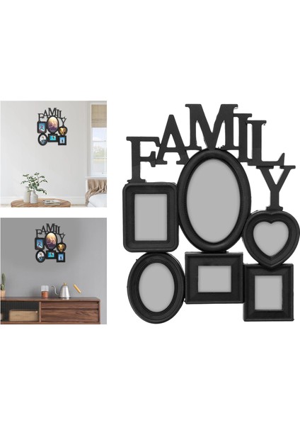 Aile Fotoğraf Çerçevesi Duvara Monte Resim Çerçeveleri Ofis Parti Prop Tv Duvar Için Siyah modelleri