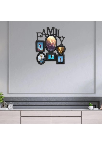 Aile Fotoğraf Çerçevesi Duvara Monte Resim Çerçeveleri Ofis Parti Prop Tv Duvar Için Siyah fırsatları