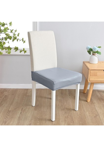 Pu Deri Yemek Odası Sandalye Koltuk Kapakları Sandalye Slipcover Parti Siyah Için Çıkarılabilir (Yurt Dışından)
