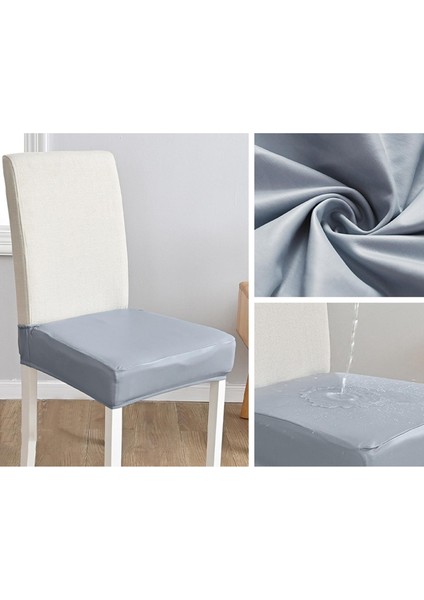 Pu Deri Yemek Odası Sandalye Koltuk Kapakları Sandalye Slipcover Parti Siyah Için Çıkarılabilir (Yurt Dışından)