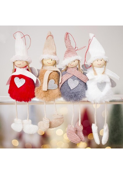 Ağaç Süsler Kolye Ev Dekorasyon Kırmızı Asma Noel Angel Doll (Yurt Dışından)
