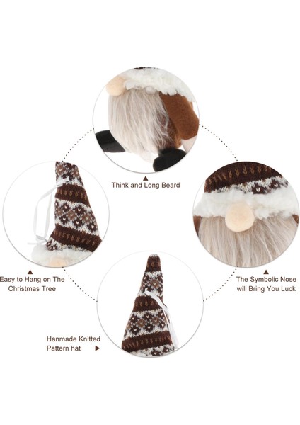 El Yapımı Santa Gnome Peluş Oyuncak Noel Ağacı Topper Dekor Gray Asma (Yurt Dışından) modelleri