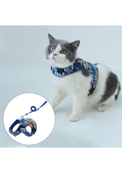 Baosity Kedi Koşum Yumuşak Ayarlanabilir Pet Yelek Yürüyüş Için Küçük Orta Büyük Kediler Xs Mavi (Yurt Dışından) modelleri