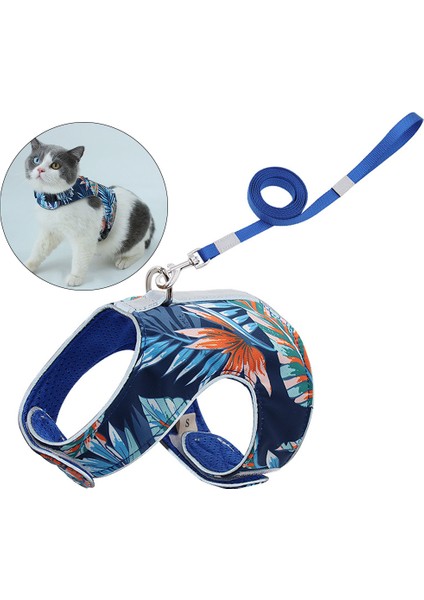 Baosity Kedi Koşum Yumuşak Ayarlanabilir Pet Yelek Yürüyüş Için Küçük Orta Büyük Kediler Xs Mavi (Yurt Dışından) indirimleri