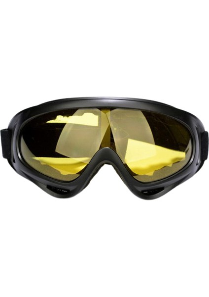Spor Kayak Gözlükleri Rüzgar Geçirmez Anti-Sis Snowboard Gözlük Uv Koruma Sarı (Yurt Dışından)