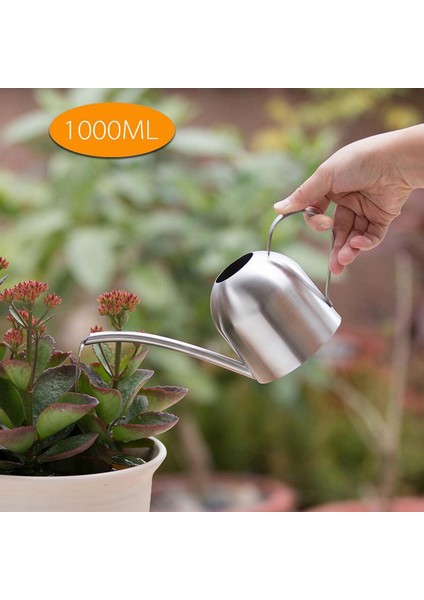 1l Sulama Olabilir Uzun Musluk Bonsai Succulents Sulama Pot Kavanoz Bahçe Aracı Gümüş (Yurt Dışından)