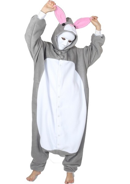 Yetişkin Kigurumi Tavşan Kostümü