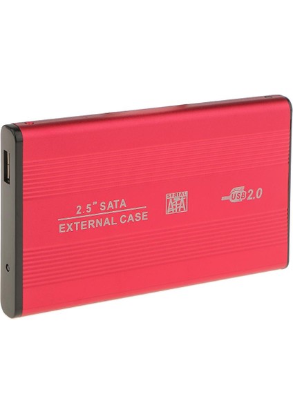 Usb2.0 Sata Harici 2.5 "ssd HDD Sabit Sürücü Muhafazası Dizüstü Disk Kılıfı - Kırmızı (Yurt Dışından)