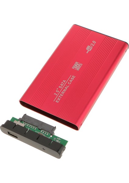 Usb2.0 Sata Harici 2.5 "ssd HDD Sabit Sürücü Muhafazası Dizüstü Disk Kılıfı - Kırmızı (Yurt Dışından)