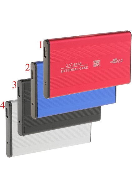 Usb2.0 Sata Harici 2.5 "ssd HDD Sabit Sürücü Muhafazası Dizüstü Disk Kılıfı - Kırmızı (Yurt Dışından)