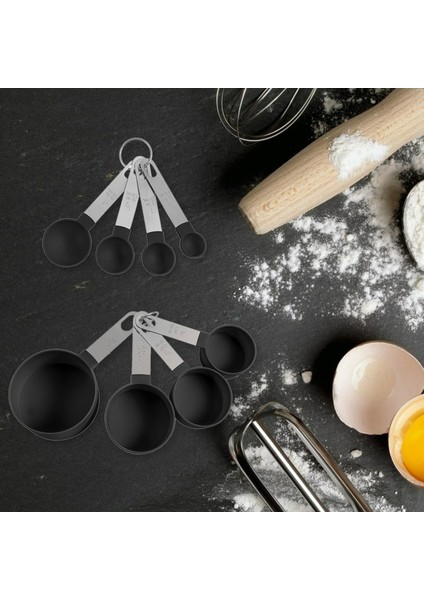 8 Parça Ölçüm Kaşık Kaşık Paslanmaz Çelik Kolu ile Set Protein Tozu Siyah (Yurt Dışından) fırsatları