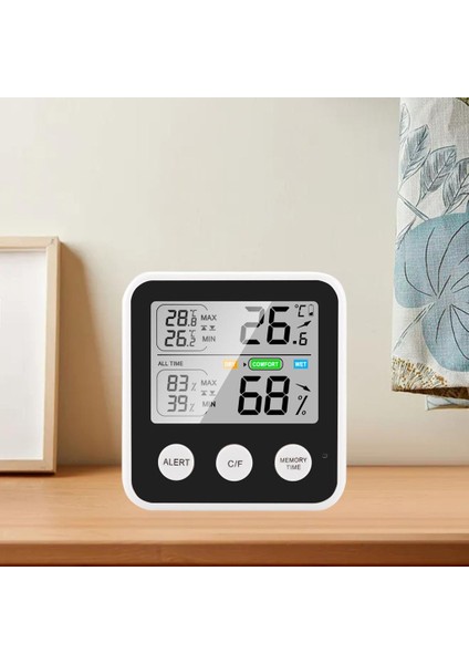 LCD Termometre Higrometre Odası Kapalı Açık Masaüstü Metre Ölçer Ev Siyah Için(Yurt Dışından) indirimleri